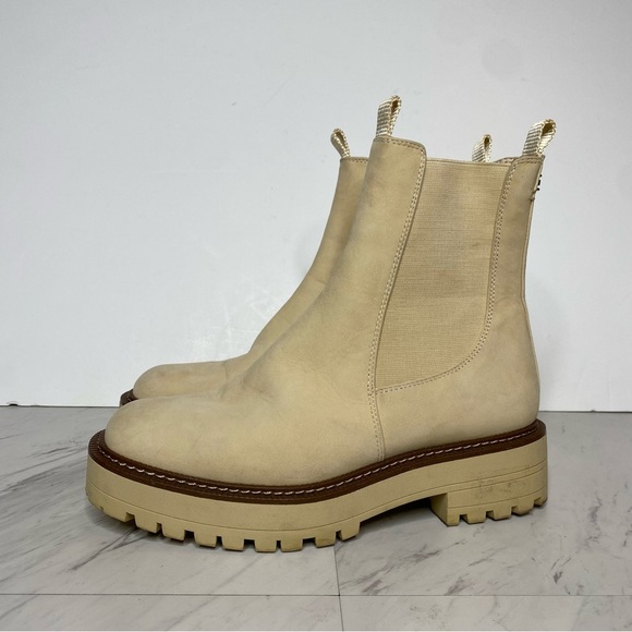 Sam Edelman Laguna Cream Nubuck Lug Sole Chelsea Boot 7 1/2 W - Picture 16 of 16